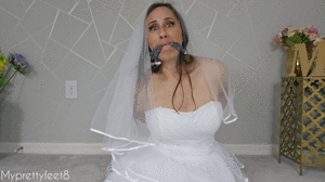 www.myprettyfeet8.com - Bride in Bondage Handjob POV thumbnail