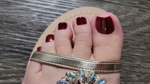 www.myprettyfeet8.com - Gold Gladiator Sandals Toe Wiggle thumbnail